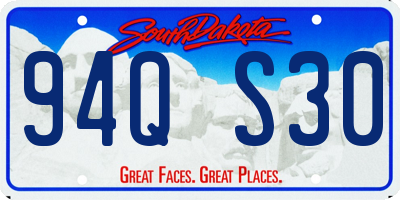 SD license plate 94QS30
