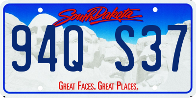 SD license plate 94QS37