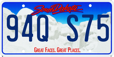 SD license plate 94QS75