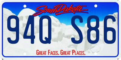 SD license plate 94QS86