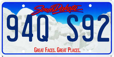 SD license plate 94QS92