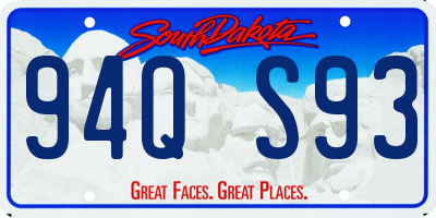 SD license plate 94QS93