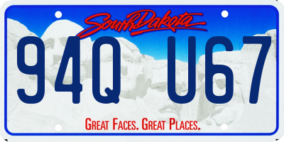 SD license plate 94QU67