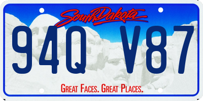 SD license plate 94QV87