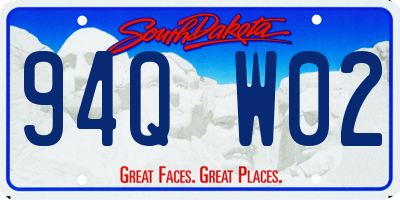 SD license plate 94QW02