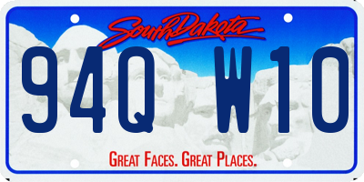 SD license plate 94QW10
