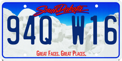 SD license plate 94QW16