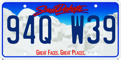 SD license plate 94QW39