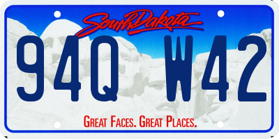 SD license plate 94QW42