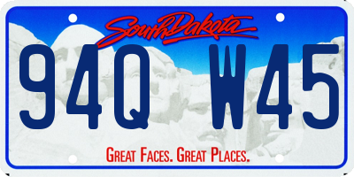 SD license plate 94QW45