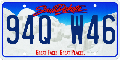 SD license plate 94QW46