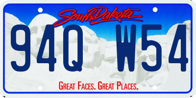 SD license plate 94QW54