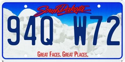 SD license plate 94QW72