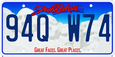 SD license plate 94QW74