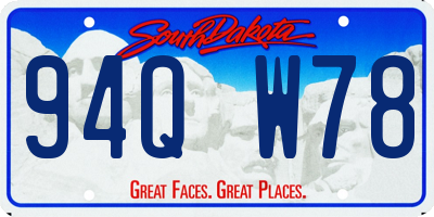 SD license plate 94QW78