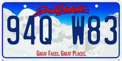 SD license plate 94QW83