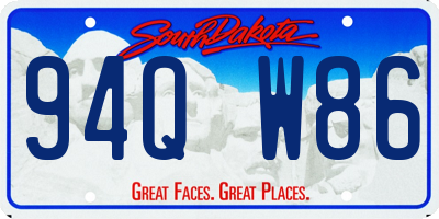 SD license plate 94QW86