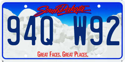 SD license plate 94QW92