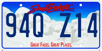 SD license plate 94QZ14