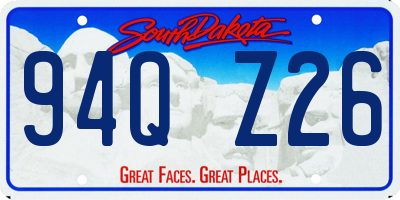 SD license plate 94QZ26