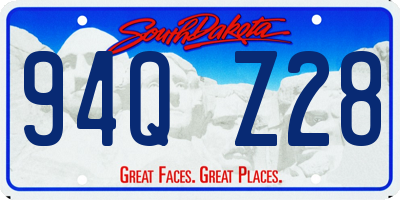 SD license plate 94QZ28