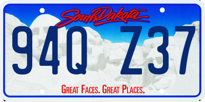 SD license plate 94QZ37