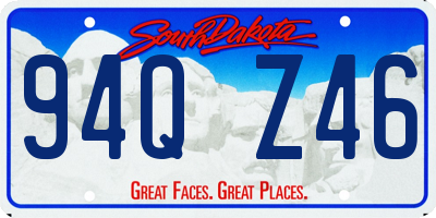 SD license plate 94QZ46