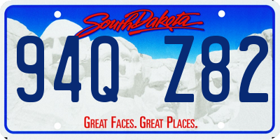 SD license plate 94QZ82