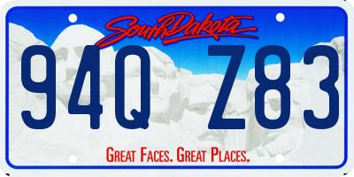 SD license plate 94QZ83