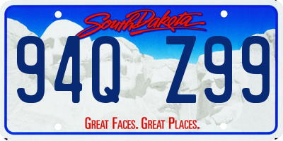 SD license plate 94QZ99