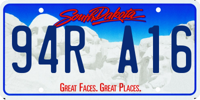SD license plate 94RA16