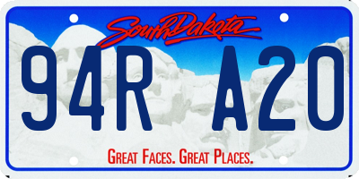 SD license plate 94RA20