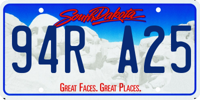 SD license plate 94RA25
