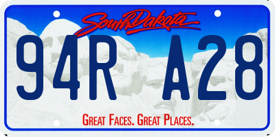 SD license plate 94RA28