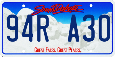 SD license plate 94RA30