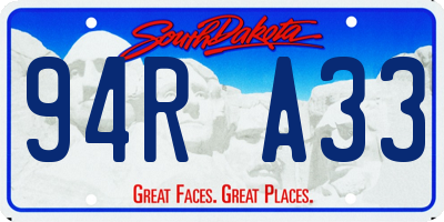 SD license plate 94RA33