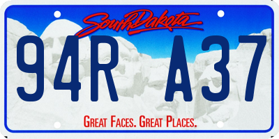SD license plate 94RA37