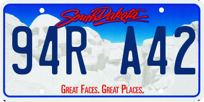 SD license plate 94RA42