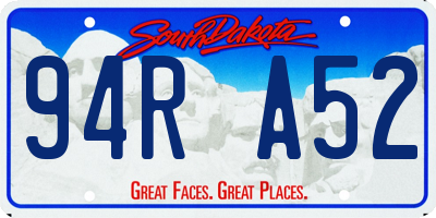 SD license plate 94RA52