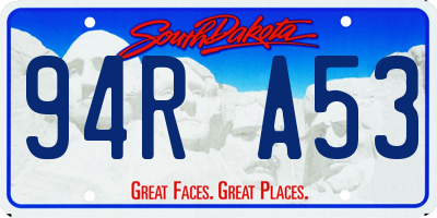 SD license plate 94RA53