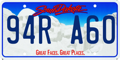 SD license plate 94RA60