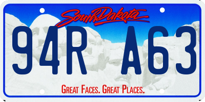 SD license plate 94RA63