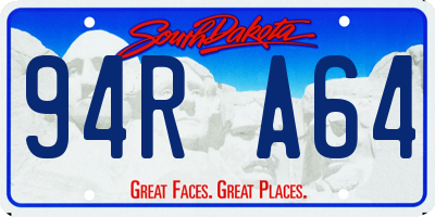 SD license plate 94RA64