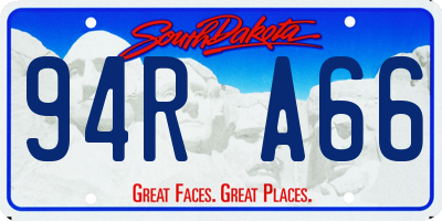 SD license plate 94RA66