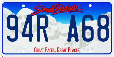 SD license plate 94RA68