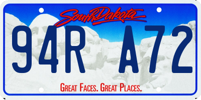 SD license plate 94RA72