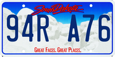 SD license plate 94RA76