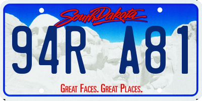 SD license plate 94RA81