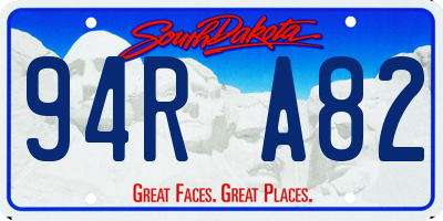 SD license plate 94RA82