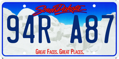 SD license plate 94RA87